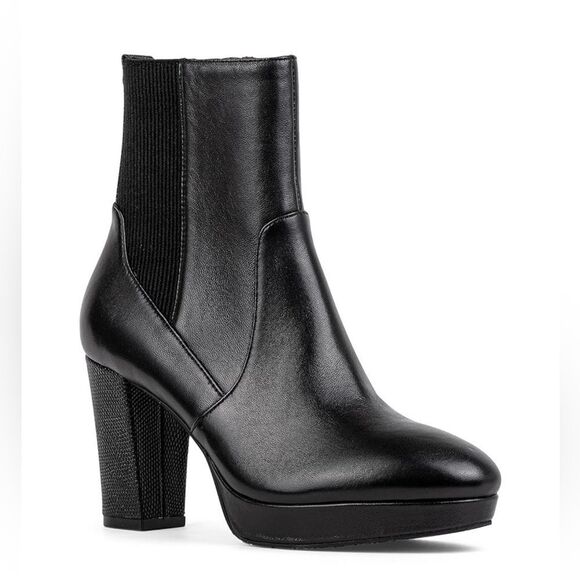 Donald J Pliner Black Platform Leather Boots(Size 10M) - Picture 1 of 11